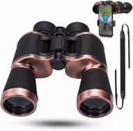 🔍 20x50 binoculars: high power compact optics for low night vision, bird watching, hunting, hiking, traveling - waterproof with phone adapter, strap, and case logo