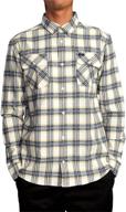 rvca standard sleeve button flannel men's clothing and shirts logo