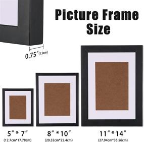 img 3 attached to 🖼️ Szoyeay 5x7 inch Picture Frames: HD Plexiglass, Display 3.5x5 inch Pictures with Mat or 5x7 inch Without Mat, Wall Decor Floating or Tabletop Decoration, Black (Set of 2)