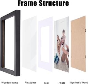 img 2 attached to 🖼️ Szoyeay 5x7 inch Picture Frames: HD Plexiglass, Display 3.5x5 inch Pictures with Mat or 5x7 inch Without Mat, Wall Decor Floating or Tabletop Decoration, Black (Set of 2)