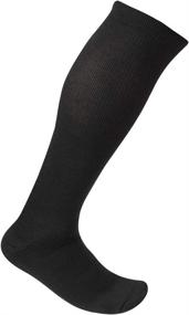 img 2 attached to EvoNation Men's Coolmax USA Made Graduated Compression Socks 15-20 mmHg - Moderate Pressure Support Stockings with Moisture Wicking, Best Fit for Circulation and Travel (Large, Black)