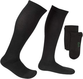 img 4 attached to EvoNation Men's Coolmax USA Made Graduated Compression Socks 15-20 mmHg - Moderate Pressure Support Stockings with Moisture Wicking, Best Fit for Circulation and Travel (Large, Black)