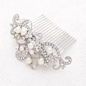 img 4 attached to 💎 Stunning Rhinestone Decorated Bride Wedding Hair Combs - Gorgeous Bridal Hair Accessories for Bridesmaids in Elegant Silver