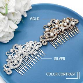 img 2 attached to 💎 Stunning Rhinestone Decorated Bride Wedding Hair Combs - Gorgeous Bridal Hair Accessories for Bridesmaids in Elegant Silver