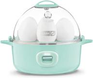 🥚 dash express electric egg cooker: cook perfect hard boiled, poached, scrambled, or omelets with auto shut off - 7 egg capacity, 360-watt, aqua logo