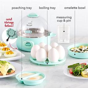 img 2 attached to 🥚 Dash Express Electric Egg Cooker: Cook Perfect Hard Boiled, Poached, Scrambled, or Omelets with Auto Shut Off - 7 Egg Capacity, 360-Watt, Aqua