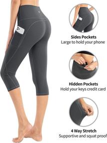 img 2 attached to 👖 Premium Women's Yoga Leggings: HOFI High Waist Pants with Pockets, 4-Way Stretch Workout & Running Tights