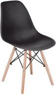 set of 1 canglong modern mid-century shell lounge plastic dsw side dining chairs in black logo