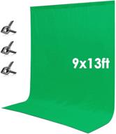 neewer 9x13ft muslin photography backdrop green screen with 3 clamps - ideal for photo studio logo