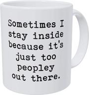 🤫 wampumtuk funny coffee mug - sometimes i prefer indoor solitude, it's just too crowded out there - 11 ounces logo