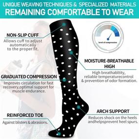 img 1 attached to 🧦 Copper Medical Compression Socks for Women and Men - Optimal Support for Running, Athletics, Nursing, and Travel (Pack of 6)