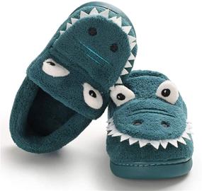 img 1 attached to 🦖 Sakuracan Cute Cartoon Dinosaur Toddler Slippers for Boys' – Stylish Shoes