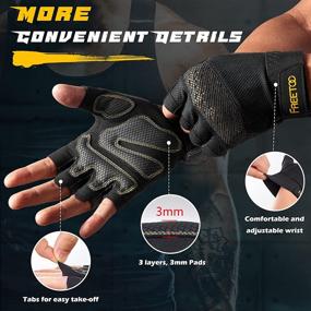 img 1 attached to 🧤 FREETOO Men's Workout Gloves 2021 Latest Version, [Full Palm Protection] [Highly Breathable] Weightlifting Gloves with Cushion Pads and Silicone Grip, Durable Training Gloves for Exercise Fitness