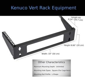 img 2 attached to 🗄️ Kenuco 4U Вертикальный стальной серверный стойка - 19 дюймов крепится к стене | Черный