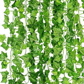 img 4 attached to KASZOO 84Ft 12 Pack Artificial Ivy Garland: Lush Greenery for Home, Garden, Office, and Weddings