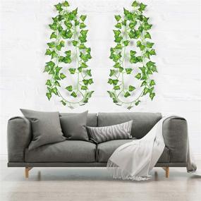 img 1 attached to KASZOO 84Ft 12 Pack Artificial Ivy Garland: Lush Greenery for Home, Garden, Office, and Weddings