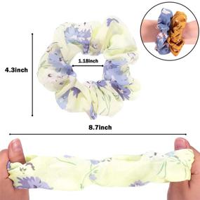 img 3 attached to 🎀 12-Pack Chiffon Hair Scrunchies by Whaline - Elastic Hair Bands with Large Hair Bow Ponytail Holder for Women and Girls