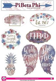 img 1 attached to 🎨 Watercolor-themed Sticker Sheet by Pi Beta Phi