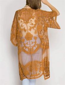 img 1 attached to 👙 Bsubseach Women's Sexy Open Front Beach Cover Up: Stunning See-Through Kimono Cardigan