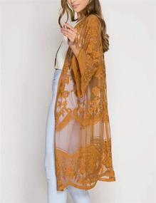 img 2 attached to 👙 Bsubseach Women's Sexy Open Front Beach Cover Up: Stunning See-Through Kimono Cardigan