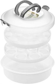 img 3 attached to Southern Homewares 3-in-1 Plastic Cake Holder - Versatile Dessert Carrier for Cakes, Pies, Cupcakes, and Muffins