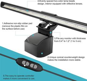 img 1 attached to Enhance Your Computer Viewing Experience with the Computer Monitor Light 🖥️ Bar: Adjustable Brightness and Color Temperature, Eye-Protecting LED Lamp for Home Office