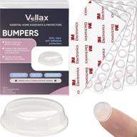 🔘 128 pcs vellax self adhesive cabinet door bumpers - 3m sticky silicone clear rubber bumpers 1/2” diameter - wall protection, kitchen furniture, picture frames, drawer stops - cabinet bumpers with enhanced seo logo