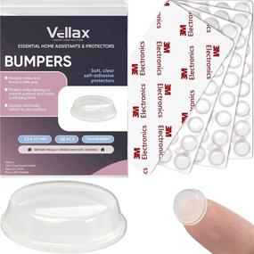 img 4 attached to 🔘 128 pcs Vellax Self Adhesive Cabinet Door Bumpers - 3M Sticky Silicone Clear Rubber Bumpers 1/2” Diameter - Wall Protection, Kitchen Furniture, Picture Frames, Drawer Stops - Cabinet Bumpers with Enhanced SEO