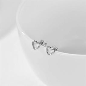 img 2 attached to 💎 14K Solid Gold Heart Stud Earrings for Women - Natural Round Diamond Heart Studs, Fine Love Jewelry for Mom, Wife, Girls, and Teens - 6mm Size (E-F Color, SI2 Clarity)