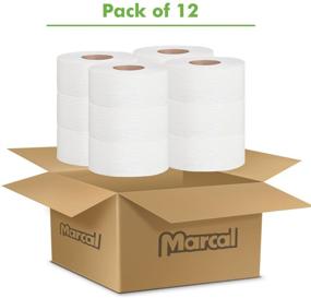 img 3 attached to 🧻 Бумажные полотенца Marcal Pro Jumbo Roll: 100% переработанные, экологически безопасные, 2-слойные, 1000 футов в рулоне - 12 рулонов в коробке - Сертифицировано Green Seal как профессиональное использование ванные ткани 60101