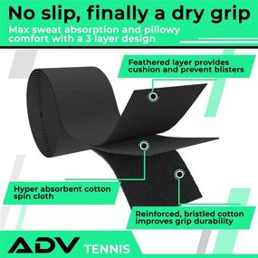 img 3 attached to 🎾 ADV Tennis Dry Overgrip - 12 or 30 Pack - High Velvety Comfort with Exclusive FeltTac Material - Ultra Absorbent Grip Tape - Pro Tested & Designed