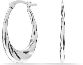 img 2 attached to LeCalla Sterling Silver Jewelry Shrimp Hoop Earrings for Women Girls - Classic Diamond-Cut, Lightweight Design