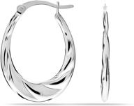 lecalla sterling silver jewelry shrimp hoop earrings for women girls - classic diamond-cut, lightweight design logo