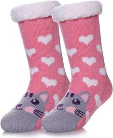 img 4 attached to RONGBLUE Christmas Slipper Animal Sherpa Girls' Clothing and Socks & Tights