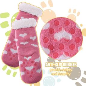img 3 attached to RONGBLUE Christmas Slipper Animal Sherpa Girls' Clothing and Socks & Tights