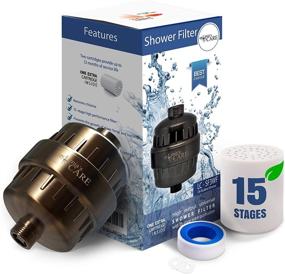 img 4 attached to 🚿 15-Stage Shower Filter with Oil-Rubbed Bronze Finish - Chlorine and Hard Water Filter - Water Softener for Showerhead - Effective Water Filtration