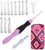 🧶 rechargeable lighted crochet hooks set - 11 sizes, case included, 2.5mm to 8mm range logo