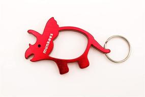 img 2 attached to 🦖 Munkees Dinosaur Bottle Opener Keychains: Compact Bottlecap & Wine Openers, Mini Paleontology Keyrings, Triceratops, T-Rex & Stegosaurus Key Chain