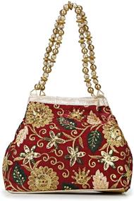 img 3 attached to 👝 Beaded Brocade Bangle Potli Wristlet for Women: Handbags & Wallets in Wristlet Style