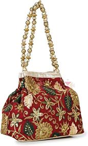 img 4 attached to 👝 Beaded Brocade Bangle Potli Wristlet for Women: Handbags & Wallets in Wristlet Style