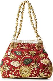 img 2 attached to 👝 Beaded Brocade Bangle Potli Wristlet for Women: Handbags & Wallets in Wristlet Style