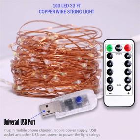 img 3 attached to 🎇 ANLAIBAO 100 LED 33ft Fairy String Light with Remote Control Timer & Dimming - 8 Modes USB Plug-in for Bedroom Garden Party Decoration, Multi Color Twinkle Firefly Lights