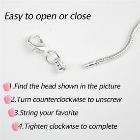 img 1 attached to 📿 AebDerp 3pcs 3mm Silver Snake Chain Bracelet Starter for Jewelry Making with Lobster Clasp - Perfect for Charms, Beads, and Chain