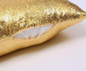 img 1 attached to 🎁 Poise3EHome 12x20inches Gold Sequin Pillow Covers - Satin Decorative Pillow Cases for Throw Pillows, Couch, Bed, Christmas - 1PCS