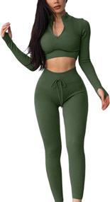img 4 attached to QINSEN Outfit Seamless Workout Leggings Sports & Fitness