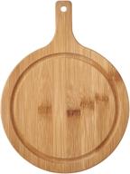 🍃 7.5x10 inch bamboo farberware round paddle board with juice groove logo