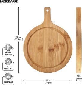 img 1 attached to 🍃 7.5x10 Inch Bamboo Farberware Round Paddle Board with Juice Groove