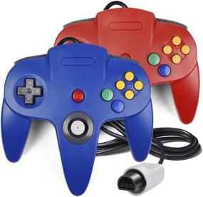 img 4 attached to 🎮 Инновационный 2-пакет N64 контроллер: улучшенный проводной геймпад джойстик для игровой консоли Ultra 64 Video Game Console.