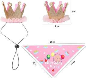 img 2 attached to Pet Dog Birthday Bandana Hat Set | Cute and Stylish Dog Birthday Party Supplies | Bandana and Hat for Boy Girl Puppy | Scarf for Small-Medium Dogs | Perfect for Pet Birthday Celebrations (Pink)