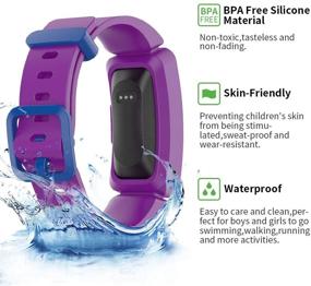 img 2 attached to Veezoom Fitbit Ace 2 Bands for Kids 6+: Waterproof Silicone Bracelets for Fitbit Inspire HR & Ace 2 - Colorful Sport Wristbands!